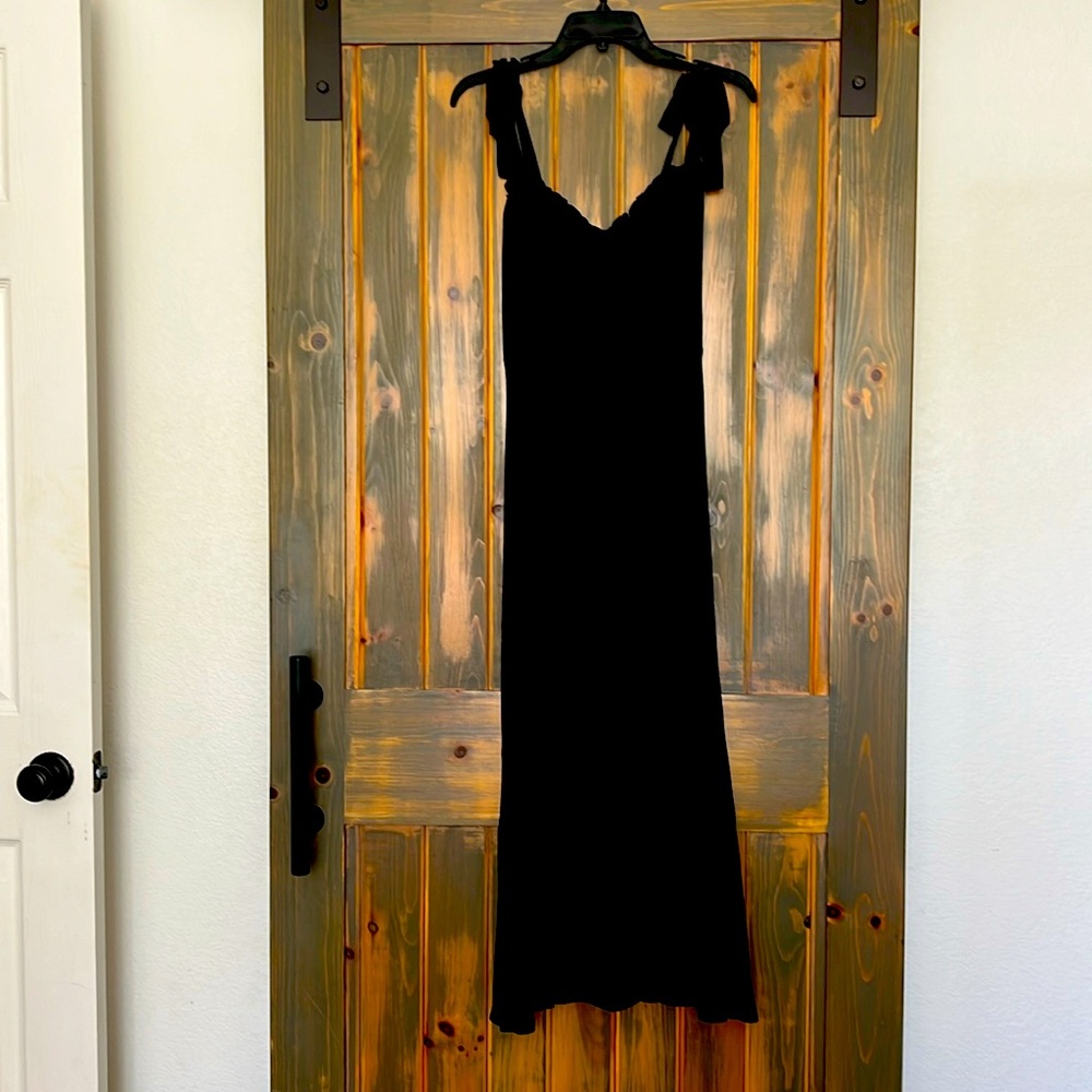 Reformation black midi dress